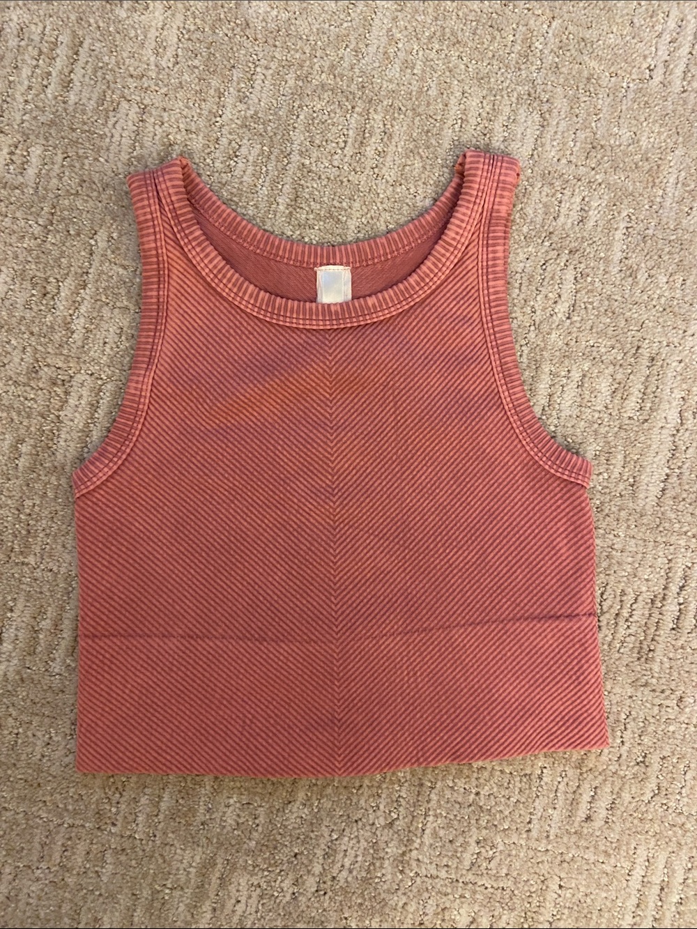 Pink Ribbed Crop Tank